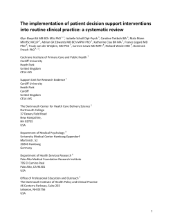 The implementation of patient decision support interventions into
