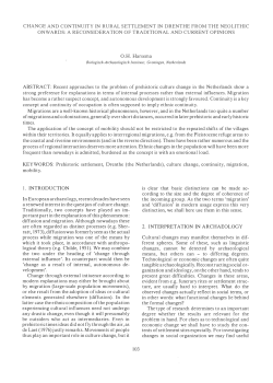 CHANGE AND CONTINUITY IN RURAL SETTLEMENT IN
