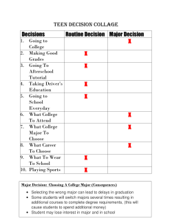 TEEN DECISION COLLAGE Decisions Routine Decision Major