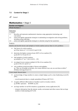Mathematics K-10 Draft Syllabus - Stage 3