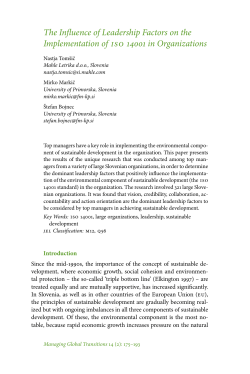 The Influence of Leadership Factors on the Implementation of iso