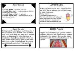 LEARNING LOG $25,000 Pyramid Four Corners Stand the Line