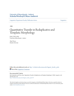 Quantitative Transfer in Reduplicative and Templatic Morphology