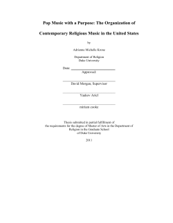 Pop Music with a Purpose - DukeSpace