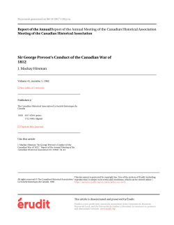 Sir George Prevost`s Conduct of the Canadian War of