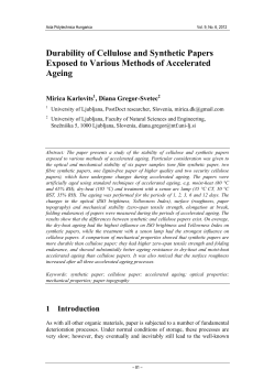 Durability of Cellulose and Synthetic Papers Exposed to Various
