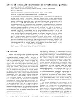Effects of consonant environment on vowel formant patterns