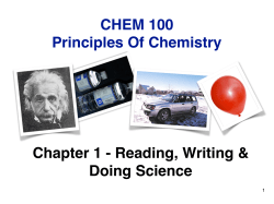 CHEM 100 Chapter 1 - Doing Science