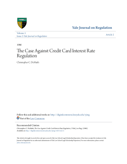 The Case Against Credit Card Interest Rate Regulation