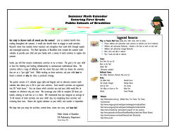 Summer Math Calendar - Brookline Public Schools