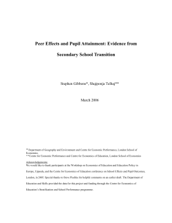 Peer Effects and Pupil Attainment: Evidence from