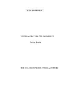 American Slavery: Pre-1866 Imprints