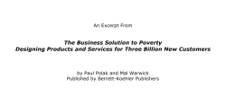 The Business Solution to Poverty Designing Products and Services