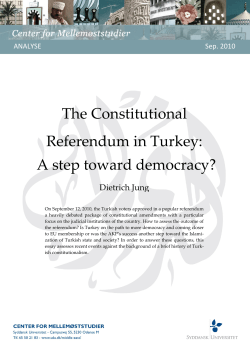 The Constitutional Referendum in Turkey: A step toward democracy?
