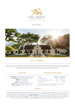 From Distance Driving Time Cape Town CBD 73 km 60 minutes