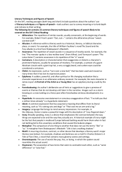Literary Techniques and Figures of Speech On the SAT, reading