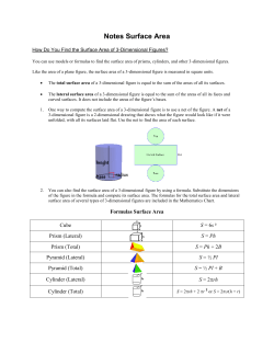 Notes Surface Area