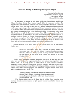 Color and Poverty in the Poetry of Langston Hughes