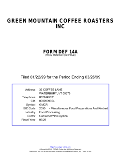 green mountain coffee roasters inc