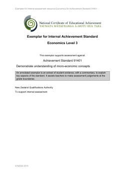Exemplar for Internal Achievement Standard Economics Level 3