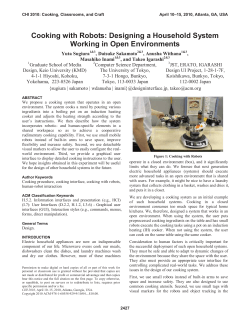 Cooking with robots: designing a household system working in open