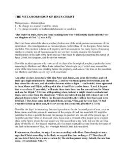 THE METAMORPHOSIS OF JESUS CHRIST
