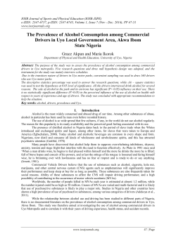 The prevalence of Alcohol Consumption Among Commercial Drivers