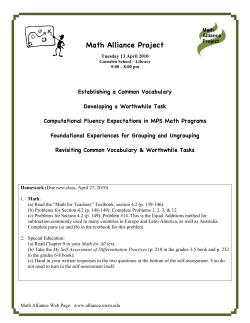 Math Alliance Project