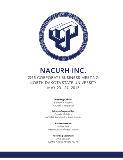 NACURH 2015 Corporate Business Meeting Minutes