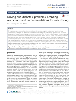 Driving and diabetes - Clinical Diabetes and Endocrinology