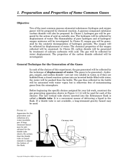 1. Preparation and Properties of Some Common Gases