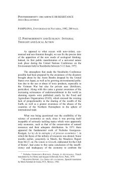 POSTMODERNITY: DECADENCE OR RESISTANCE As opposed to