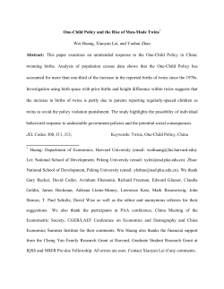 One-Child Policy and the Rise of Man