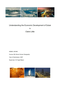 Understanding the Economic Development of Dubai Claire Little