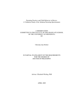 Parenting Practices and Child Behavior in Mexico: A Validation