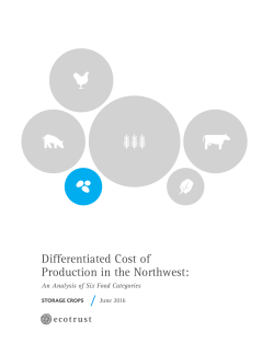 Differentiated Cost of Production in the Northwest: