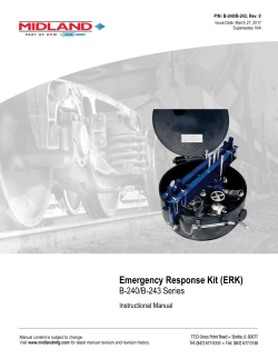 B-240/B-243 Emergency Response Kit (ERK) Manual