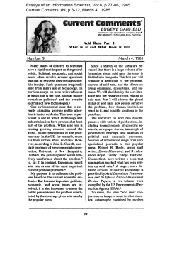 Acid Rain. Part 1. What is it and what does it do?
