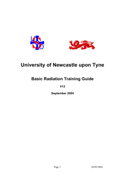 Guide to radiation - Newcastle University