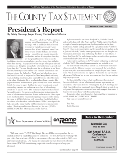 Archived Newsletter - June 2014 - Tax Assessor