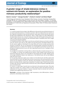 A greater range of shade-tolerance niches in nutrient