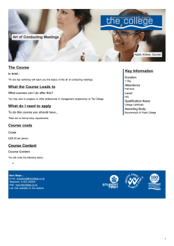 Art of Conducting Meetings - Bournemouth and Poole College
