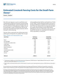 Estimated Livestock Fencing Costs for the Small-Farm Owner1