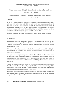 Solvent extraction of nickel(II) from sulphate solution using capric acid