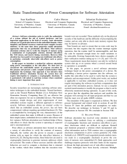 Static Transformation of Power Consumption for Software Attestation
