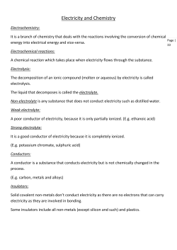 Electricity and Chemistry
