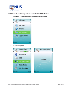 NUS Wireless Network Configuration Guide for Symbian OS 9.x
