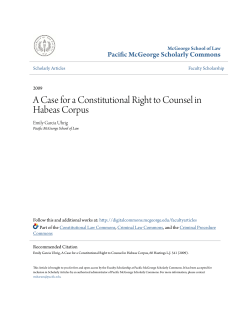 A Case for a Constitutional Right to Counsel in Habeas Corpus