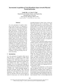Incremental Acquisition of Verb Hypothesis Space towards Physical