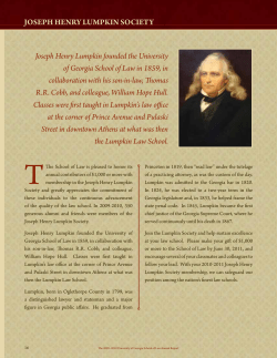 JOSEPH HENRY LUmPKIN SOCIETY Joseph Henry Lumpkin